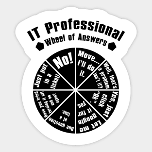 IT Service Desk Wheel of Answer Gift Information Technology Sticker